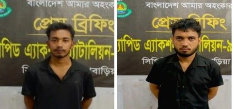 ব্রাহ্মণবাড়িয়ায় দুইজন নিহতের ঘটনায় রিফাত বাহিনীর প্রধানসহ ২ জন গ্রেপ্তার, পিস্তল ও গুলি উদ্ধার